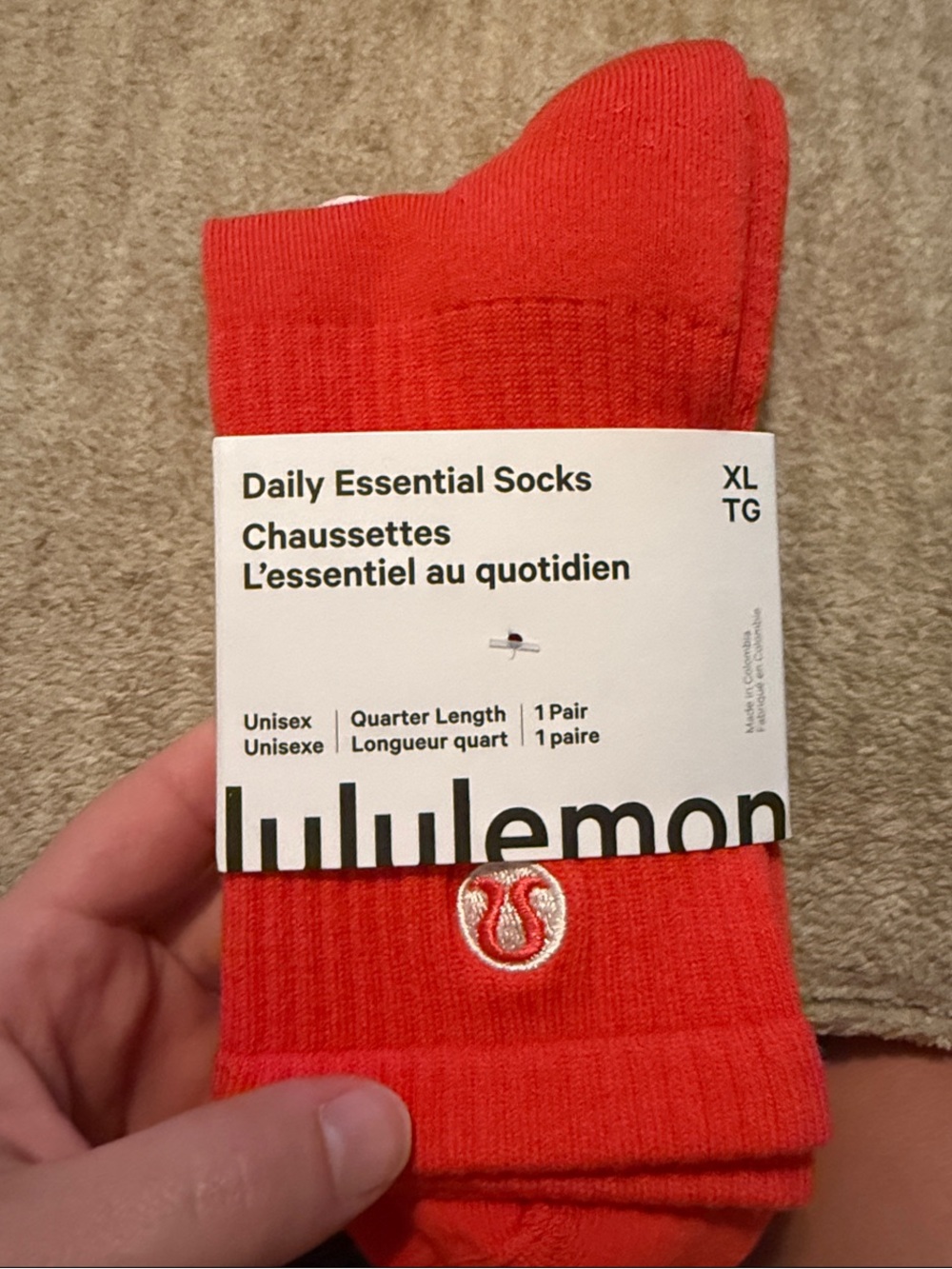 LULULEMON Daily Essential Quarter-Length Socks - Bright Red